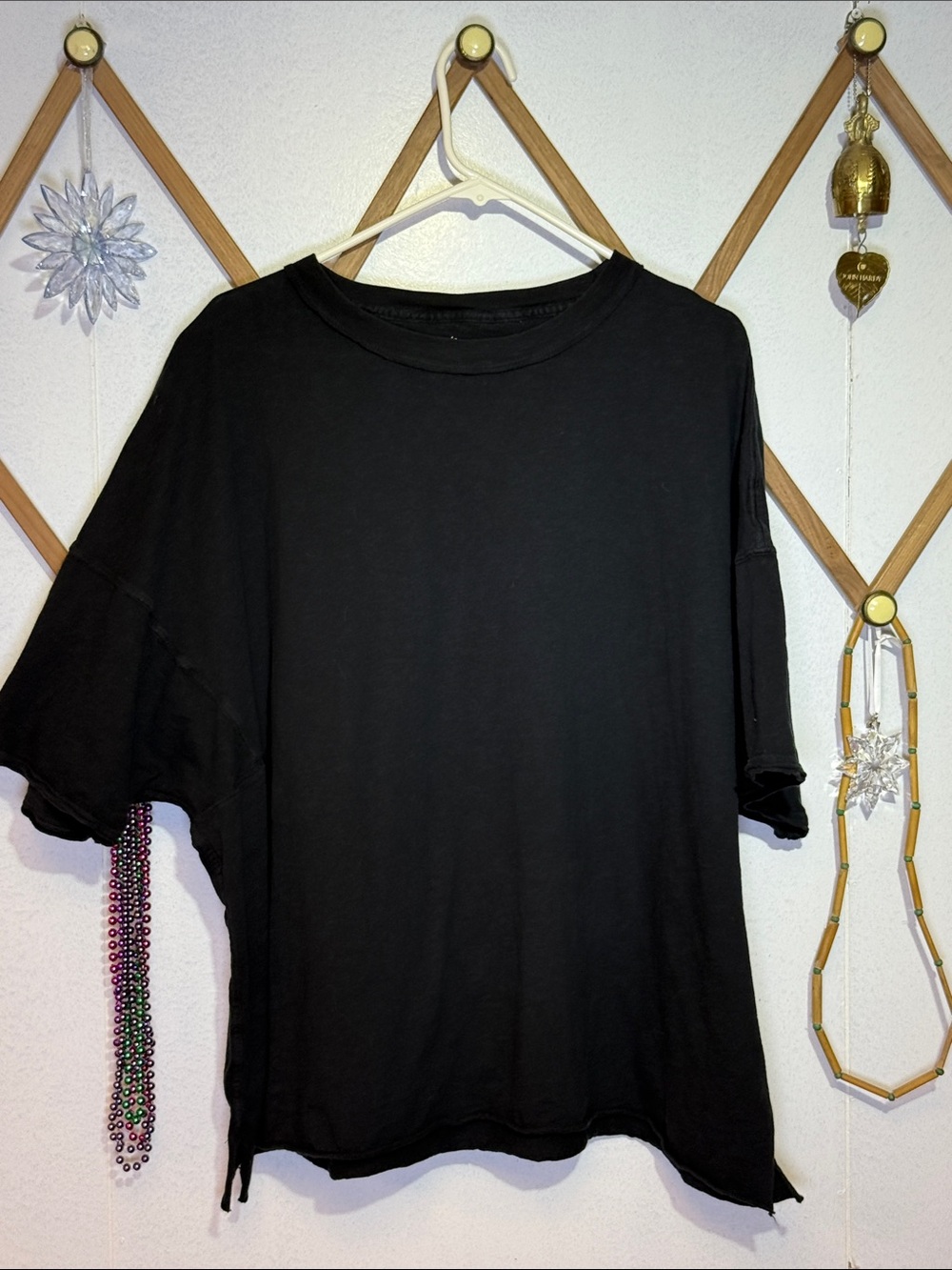 aerie Black Short Sleeve Boxy Tee